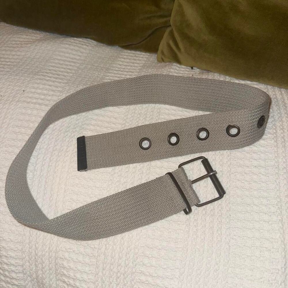Vintage grey canvas belt with